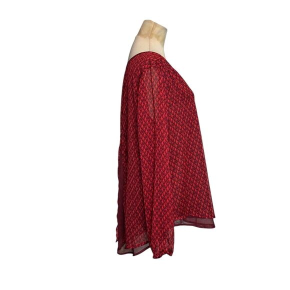 Lucky Brand ref print long sleeved tunic blouse size Medium - Picture 9 of 11